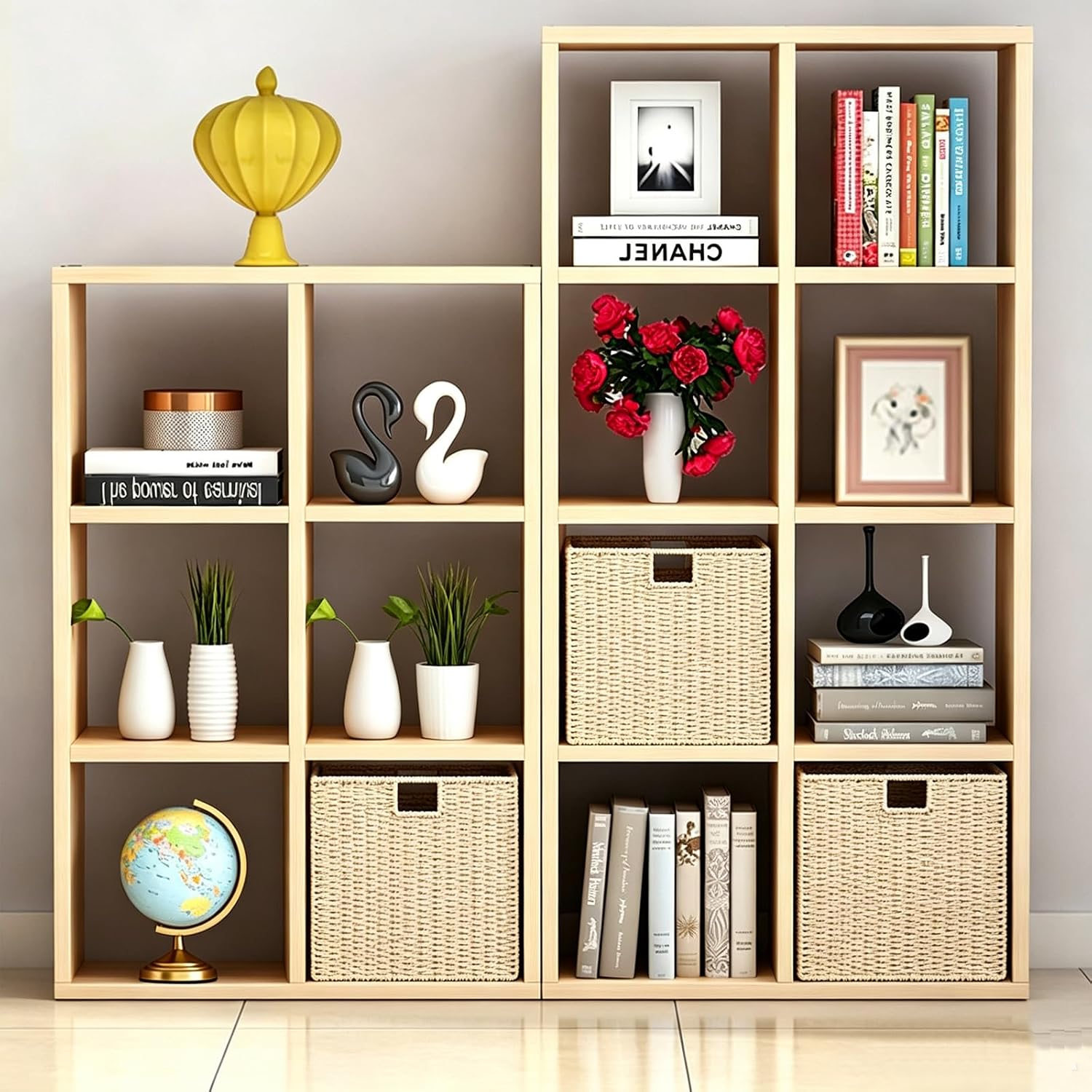 Foldable Wicker Storage Cubes Wicker Storage Baskets Rectangular Laundry Organizer Storage Baskets