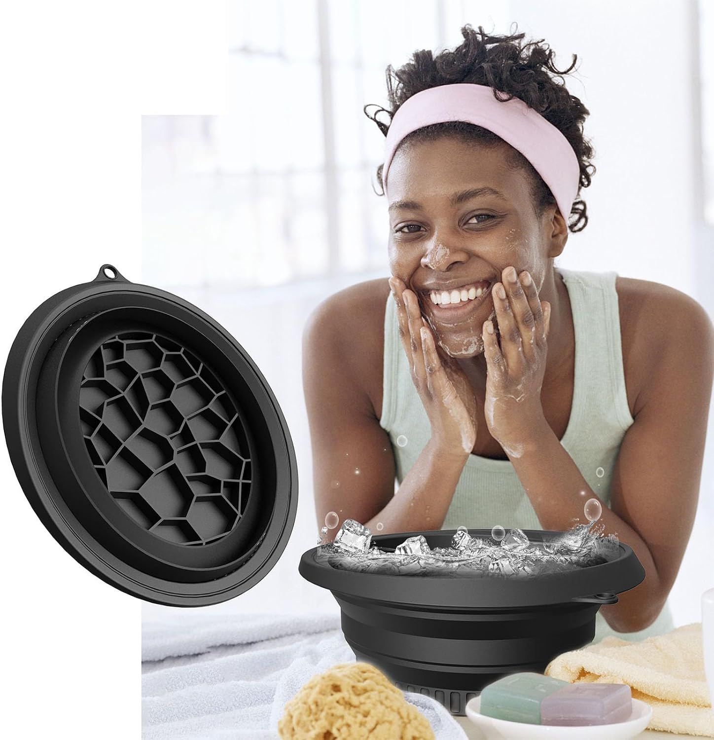 Collapsible Silicone Facial Ice Bath Bowl For Cold Plunge Therapy Portable Spa Tool For Home