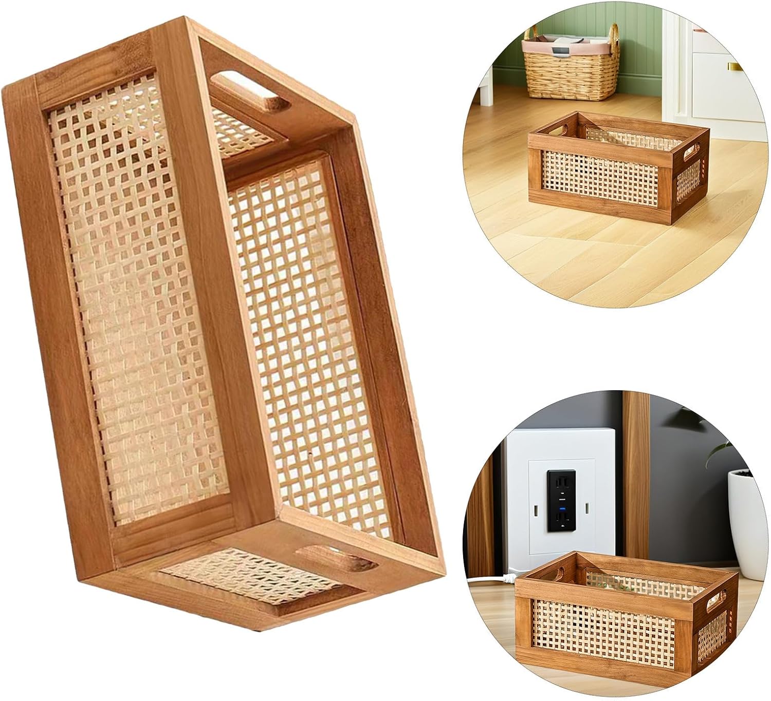Wood Baskets Rattan Baskets For Storage Basket Organizing Nursery Bedroom Rattan Bathroom