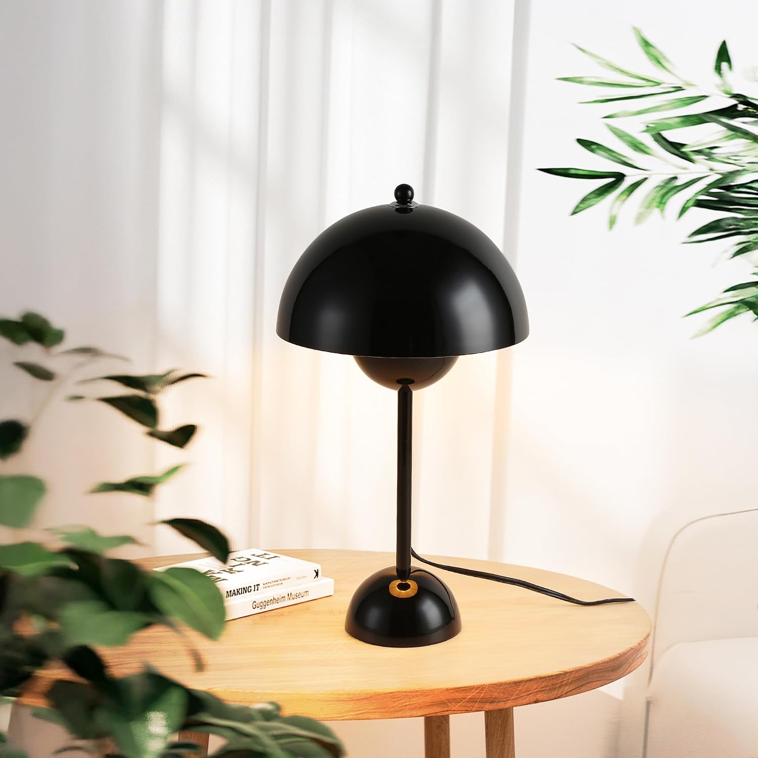 Ins Flowerpot Table Lamp Rechargeable Type-C Night Light Touch Dimmable Bedroom Bedside Lamp
