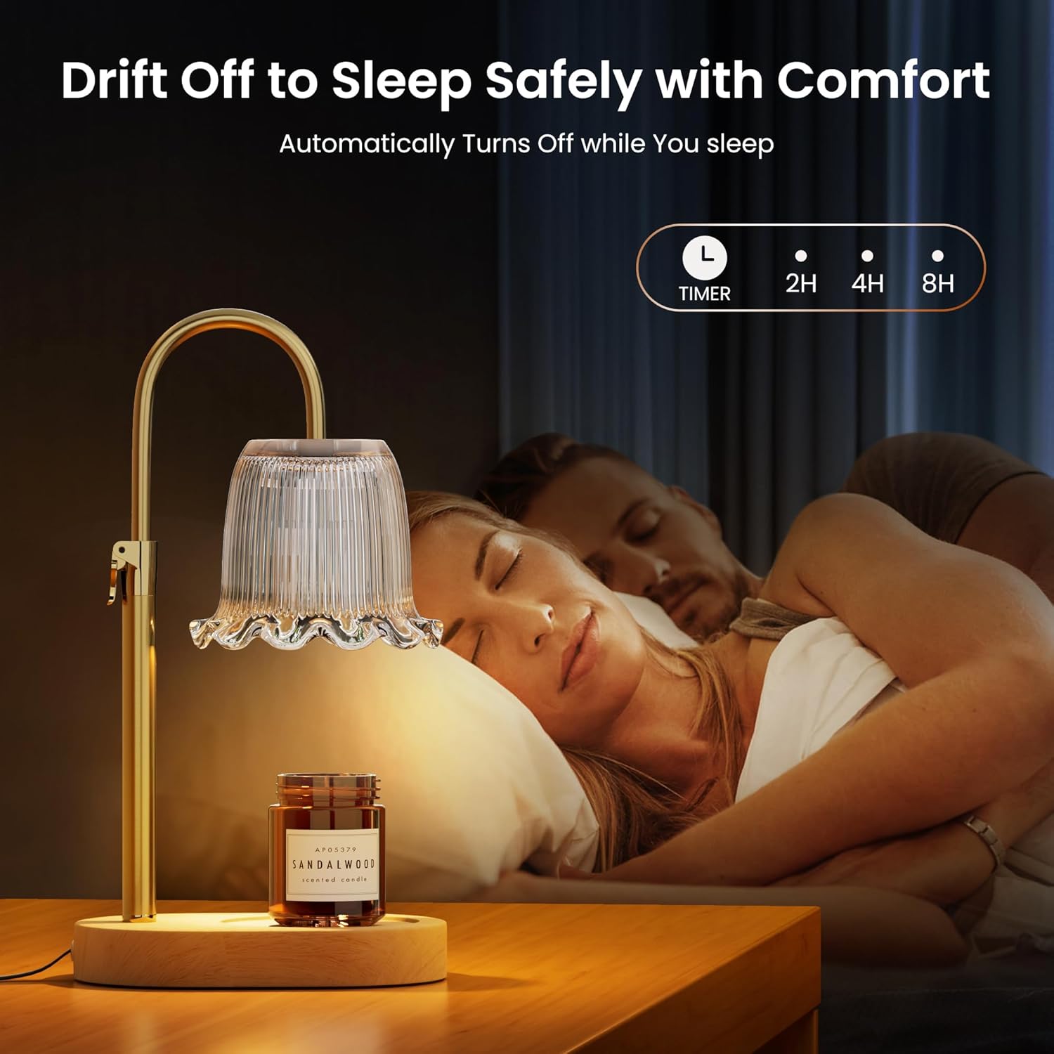 Candle Warmer Lamp Green with Timer Dimmer, Electric Candle Lamp Light Warmer Wax Heater With 2 Bulbs, Mom Christmas Birthday Gifts For Her Women, House Warming Gifts New Home