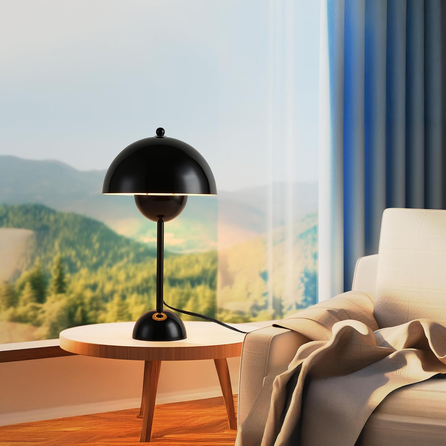 Ins Flowerpot Table Lamp Rechargeable Type-C Night Light Touch Dimmable Bedroom Bedside Lamp