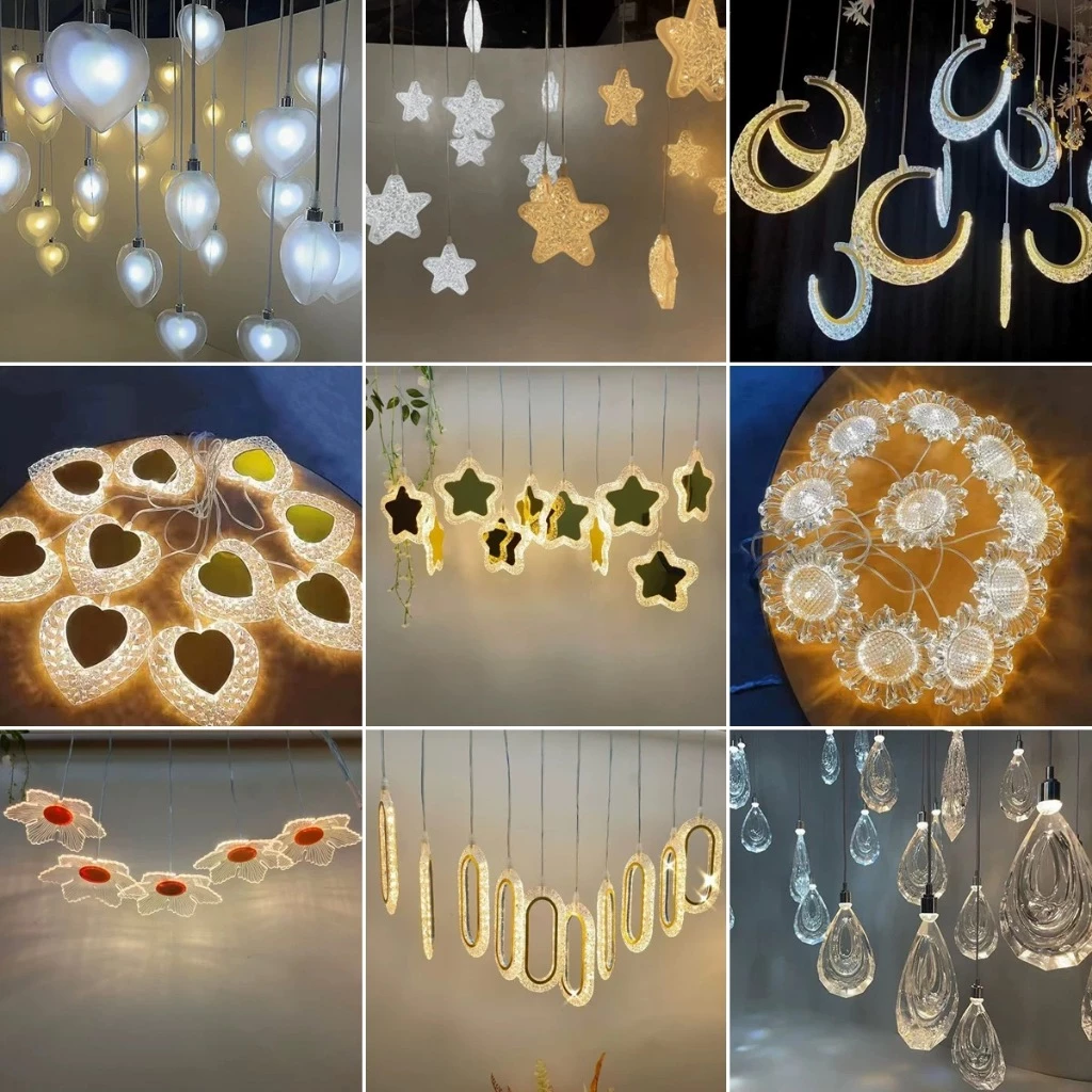 5/10pcs New Wedding Props Chandelier String Wedding Ceiling Reception Area Decorative Lights