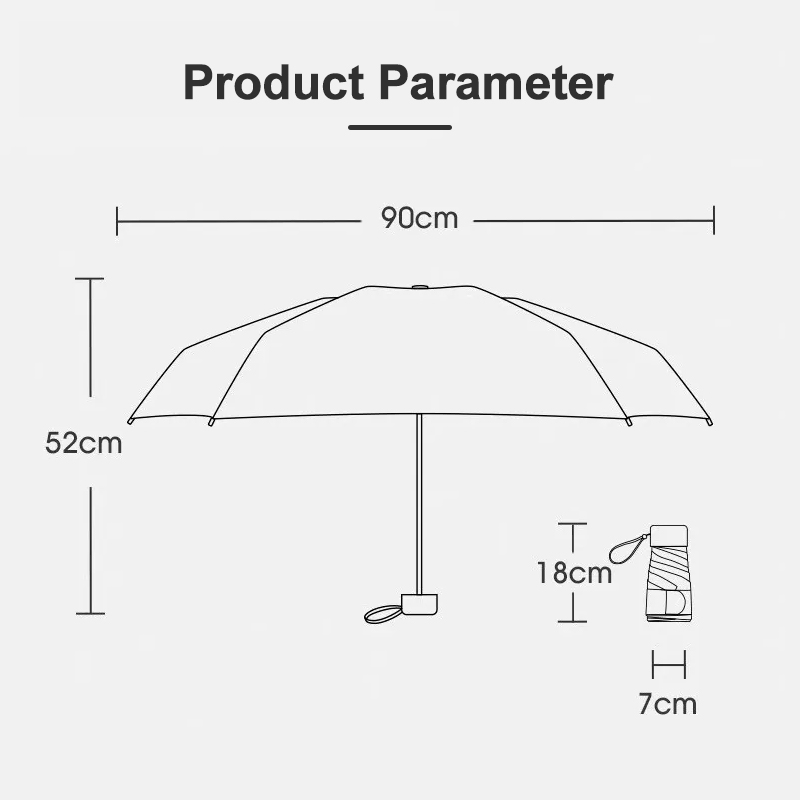 Ultra-Light Mini Umbrella Parasol Folding UV Protection Sun Umbrella Easy Storage Sunshade