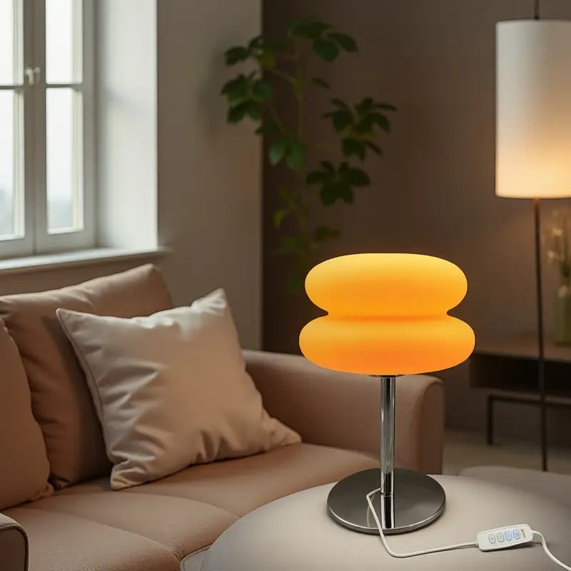 Bedroom Table Lamp Retro Creative Decorative Bedroom Hamburger Bedside Lamp USB Charging Light