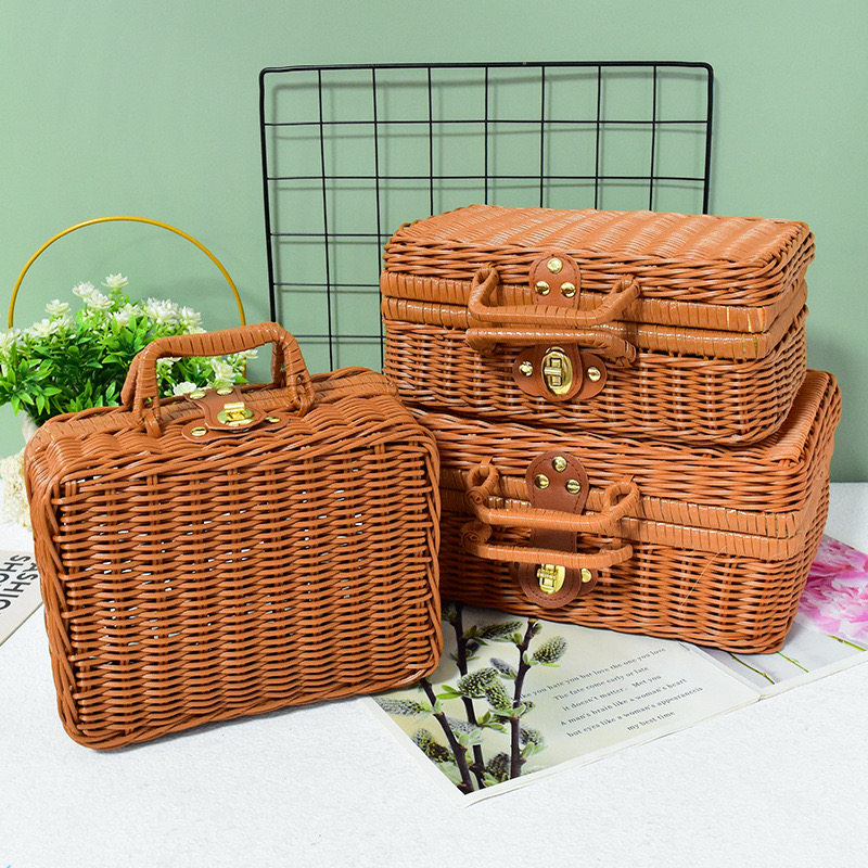 Gift Boxes For Presents With Lids Rattan Storage Box For Birthday Gift Packaging Pinic Storage