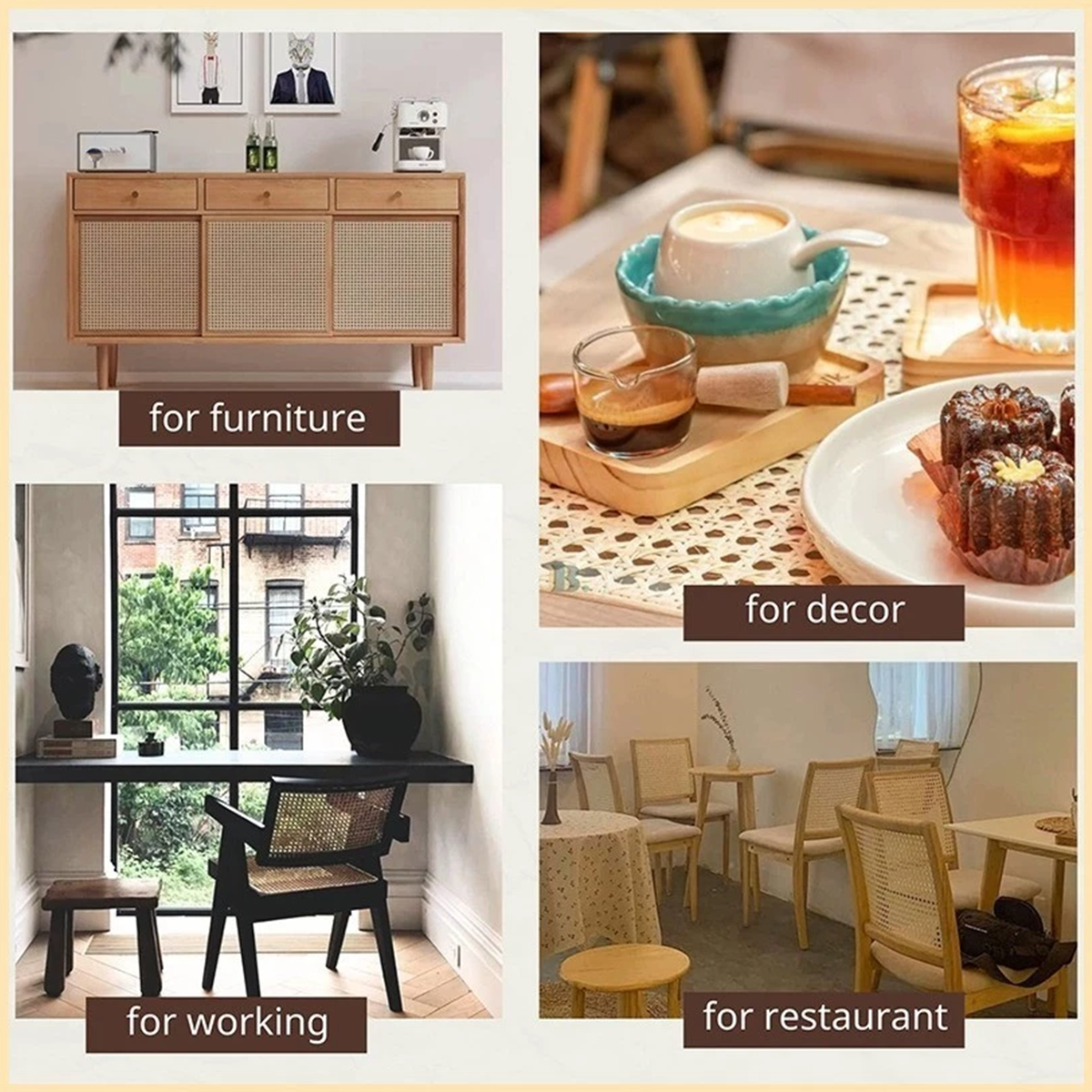 Synthetic Rattan Roll Sheet Webbing Caning Material Sheet For Outdoor Chair Table Furniture Repair