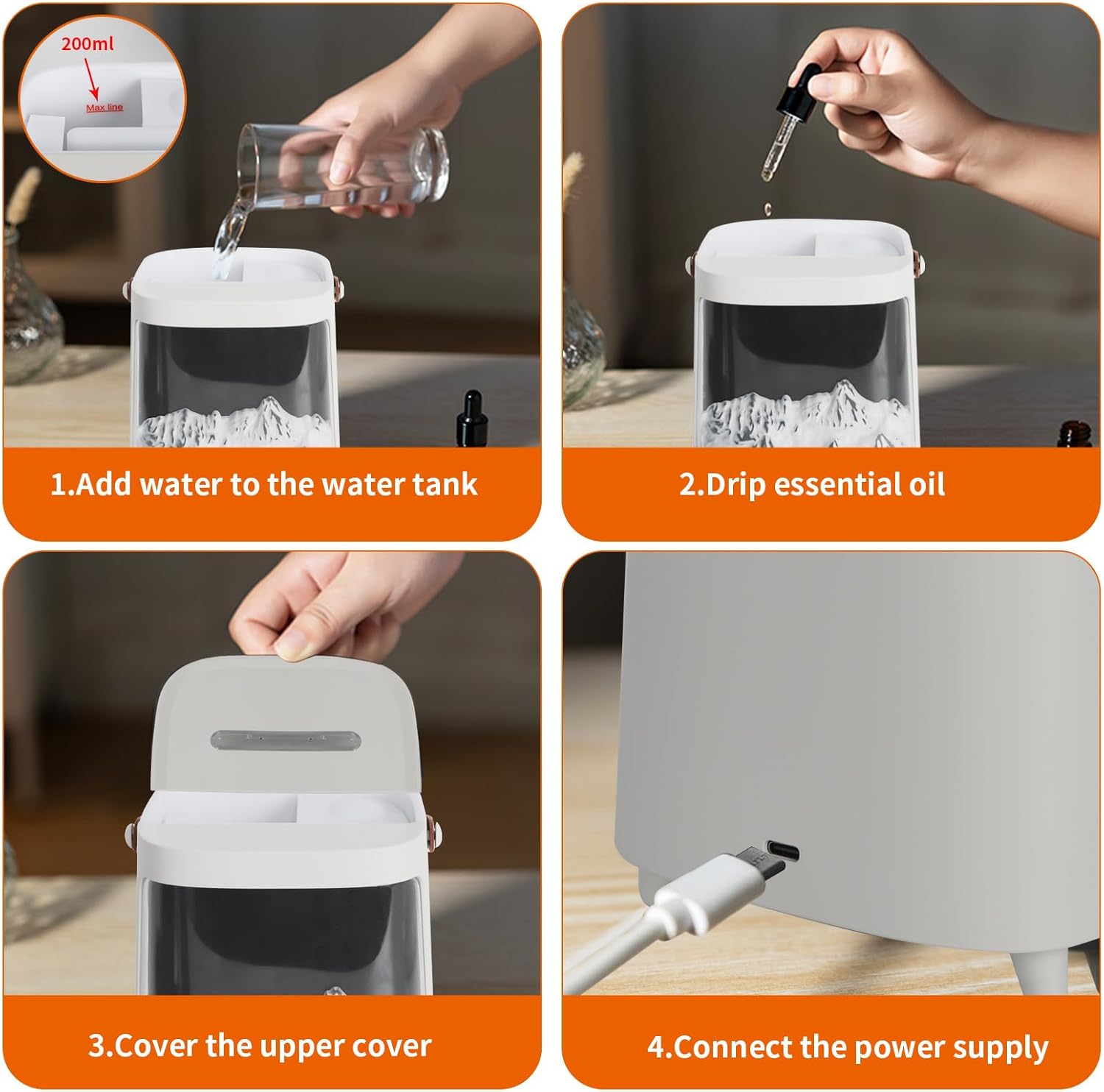 Aroma Diffuser With 7 Color Light Humidifier With Remote Control Essential Oils For Home Office