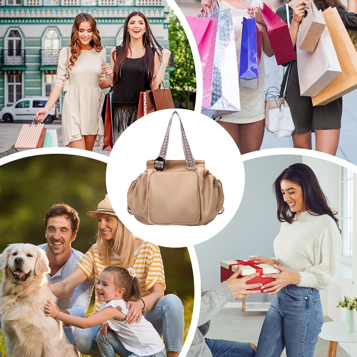 Multifunctional Travel Organizer Bag 15‑Pocket Large Capacity Mommy Backpack Crossbody Shoulder Bag