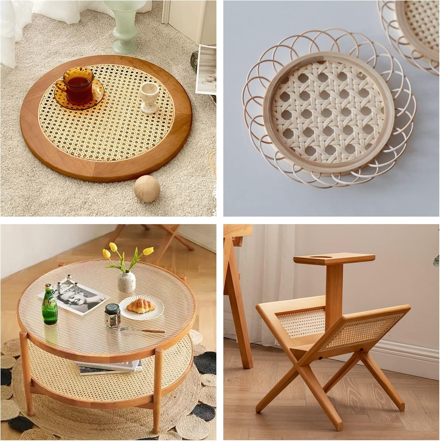 Synthetic Rattan Roll Sheet Webbing Caning Material Sheet For Outdoor Chair Table Furniture Repair