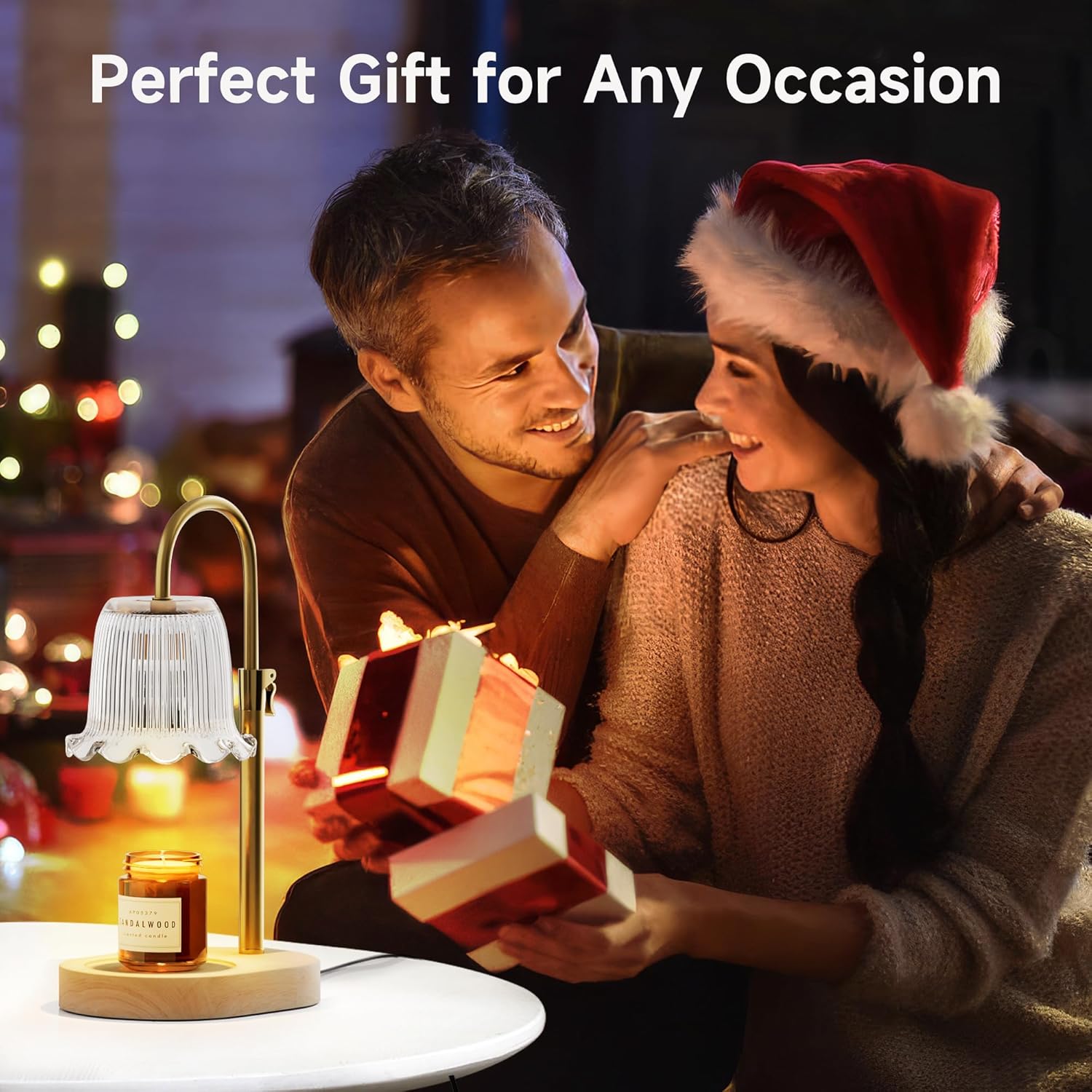 Candle Warmer Lamp Green with Timer Dimmer, Electric Candle Lamp Light Warmer Wax Heater With 2 Bulbs, Mom Christmas Birthday Gifts For Her Women, House Warming Gifts New Home