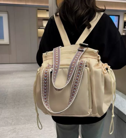 Multifunctional Travel Organizer Bag 15‑Pocket Large Capacity Mommy Backpack Crossbody Shoulder Bag