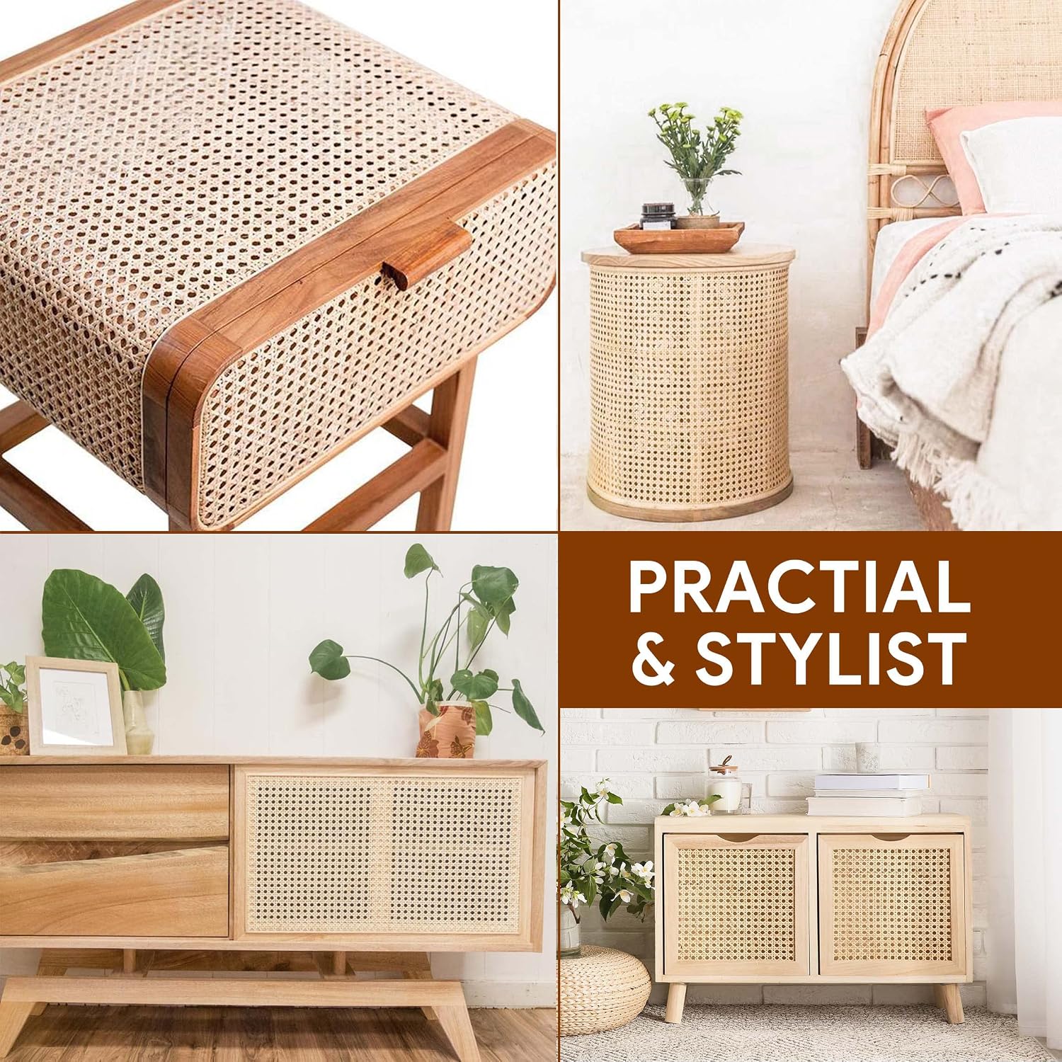 Synthetic Rattan Roll Sheet Webbing Caning Material Sheet For Outdoor Chair Table Furniture Repair