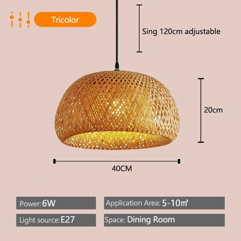 Rattan Boho Chandelier Hand Woven Wicker Pendant Light For Dining Room Kitchen Island Bedroom