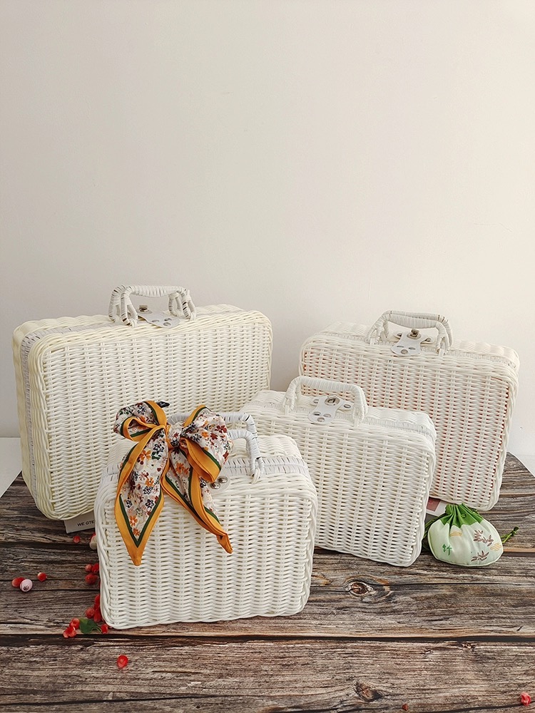 Gift Boxes For Presents With Lids Rattan Storage Box For Birthday Gift Packaging Pinic Storage