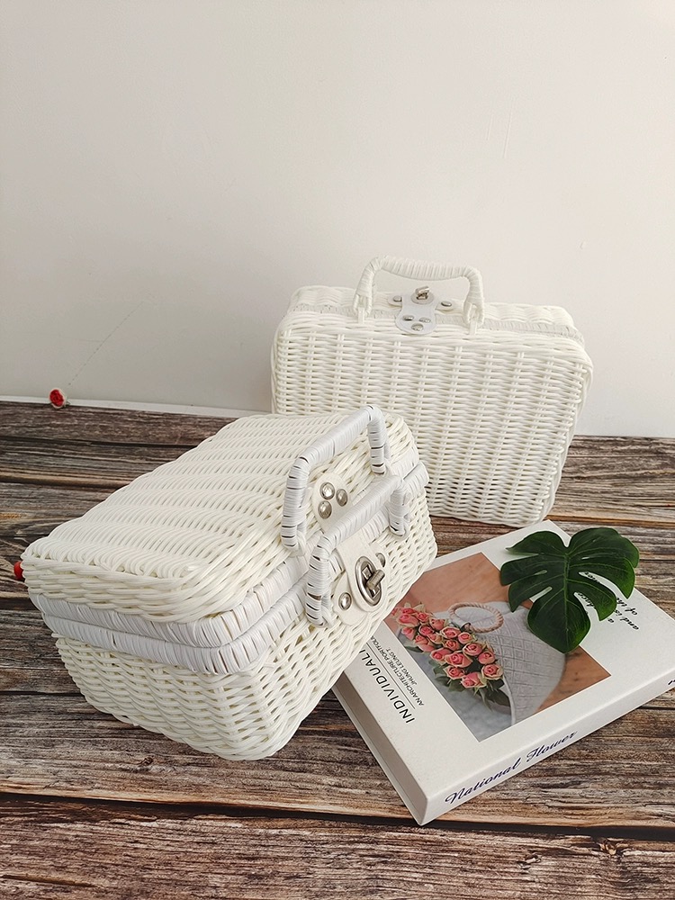 Gift Boxes For Presents With Lids Rattan Storage Box For Birthday Gift Packaging Pinic Storage