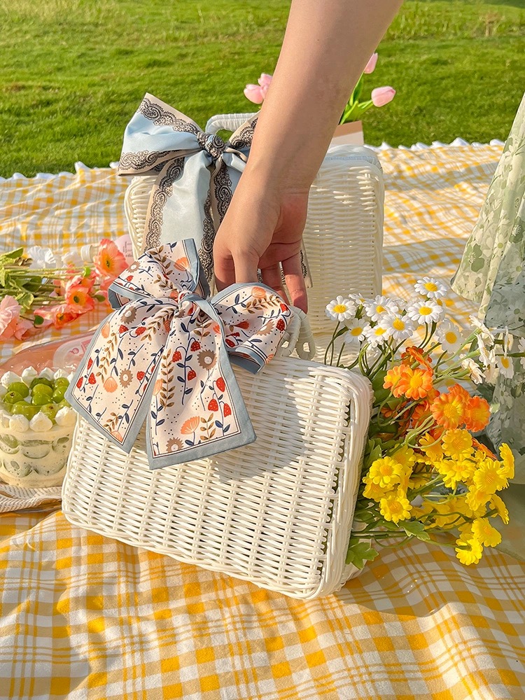 Gift Boxes For Presents With Lids Rattan Storage Box For Birthday Gift Packaging Pinic Storage