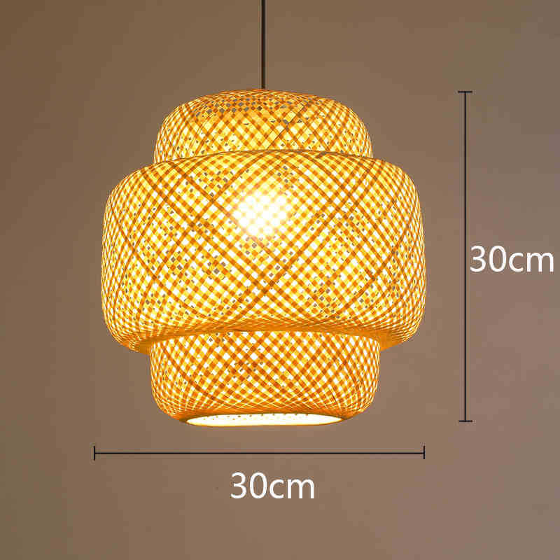 Rattan Boho Chandelier Hand Woven Wicker Pendant Light For Dining Room Kitchen Island Bedroom