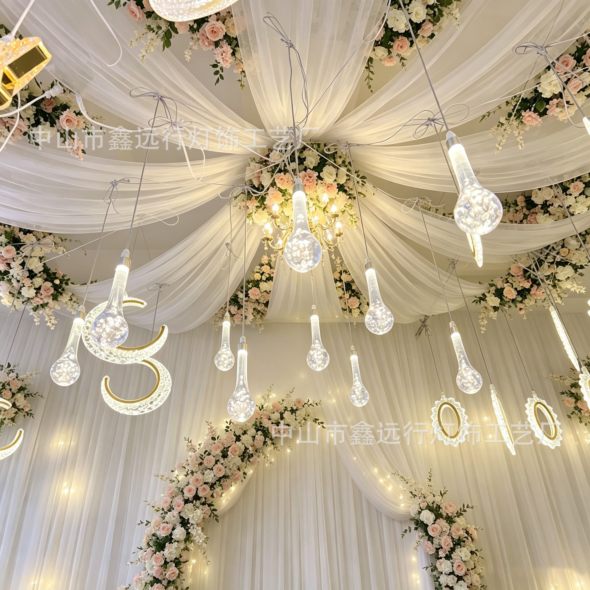 5/10pcs New Wedding Props Chandelier String Wedding Ceiling Reception Area Decorative Lights