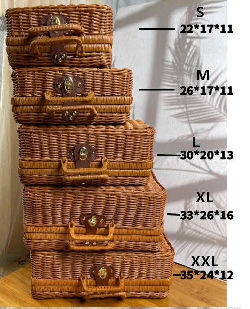 Rattan Suitcase for Gift Sets, Decor, Camping, Storage
