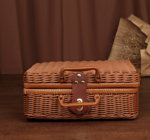 Rattan Suitcase for Gift Sets, Decor, Camping, Storage