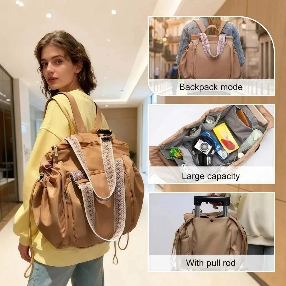 Multifunctional Travel Organizer Bag 15‑Pocket Large Capacity Mommy Backpack Crossbody Shoulder Bag