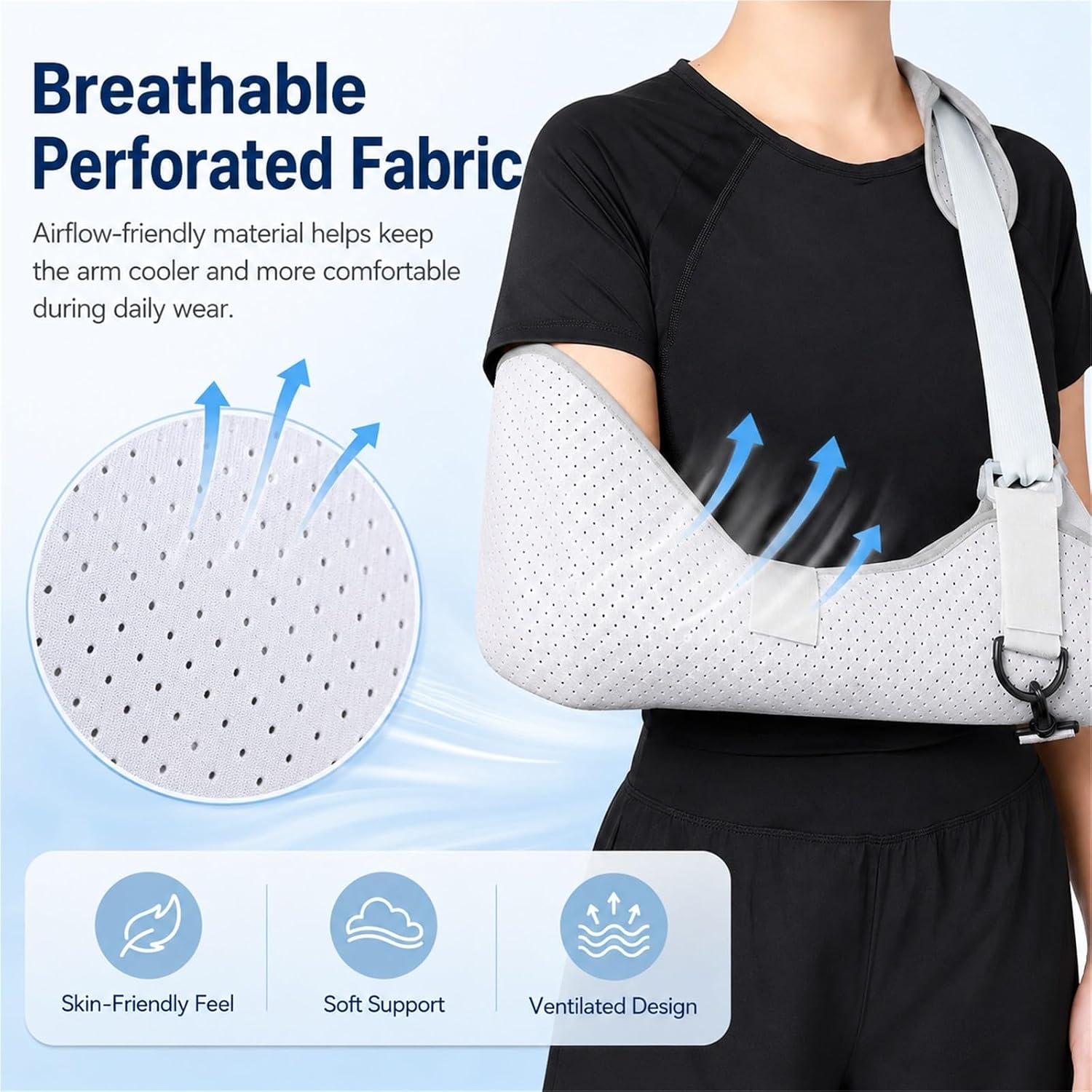 Fracture Protective Shoulder Brace Adjustable Universal Fit Forearm Sling For Children Wrist Elbow Forearm Support