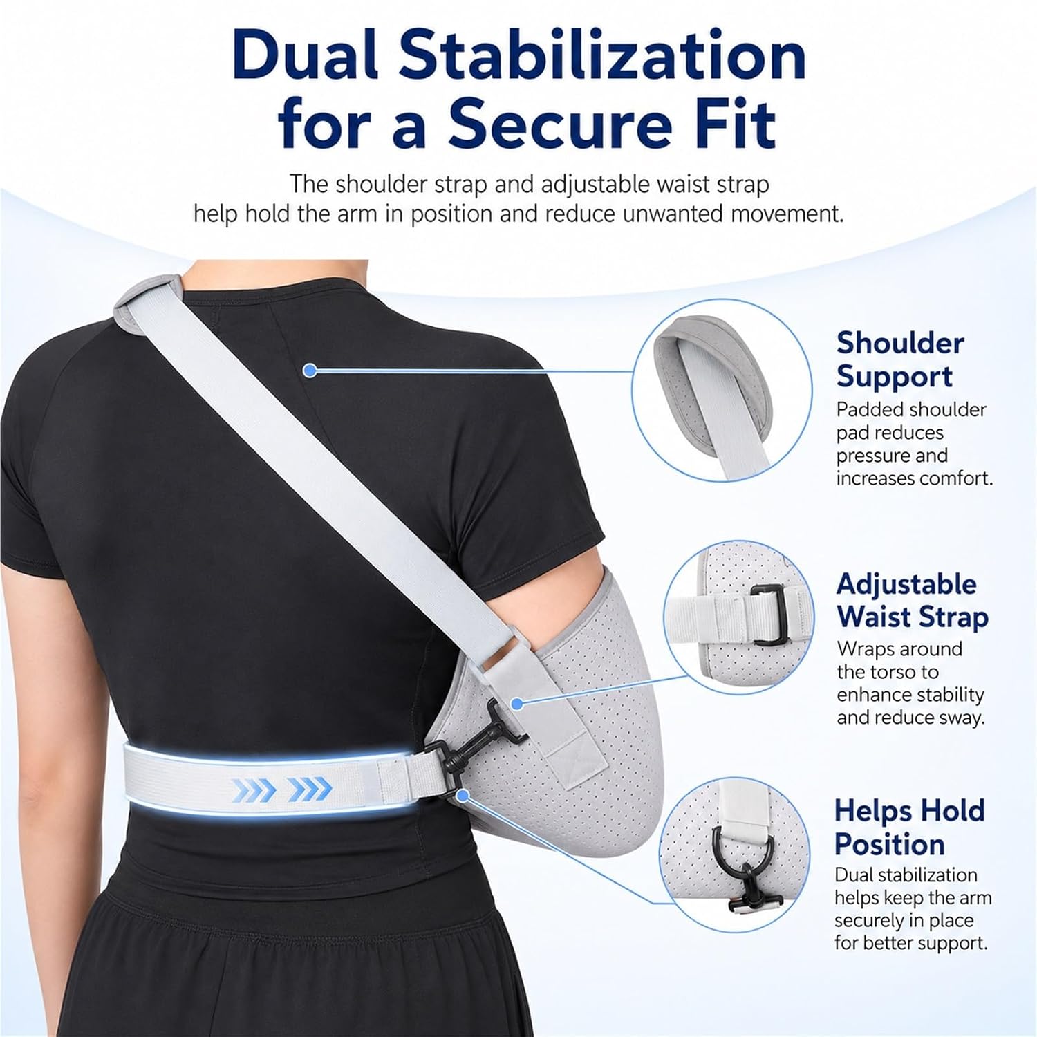 Fracture Protective Shoulder Brace Adjustable Universal Fit Forearm Sling For Children Wrist Elbow Forearm Support