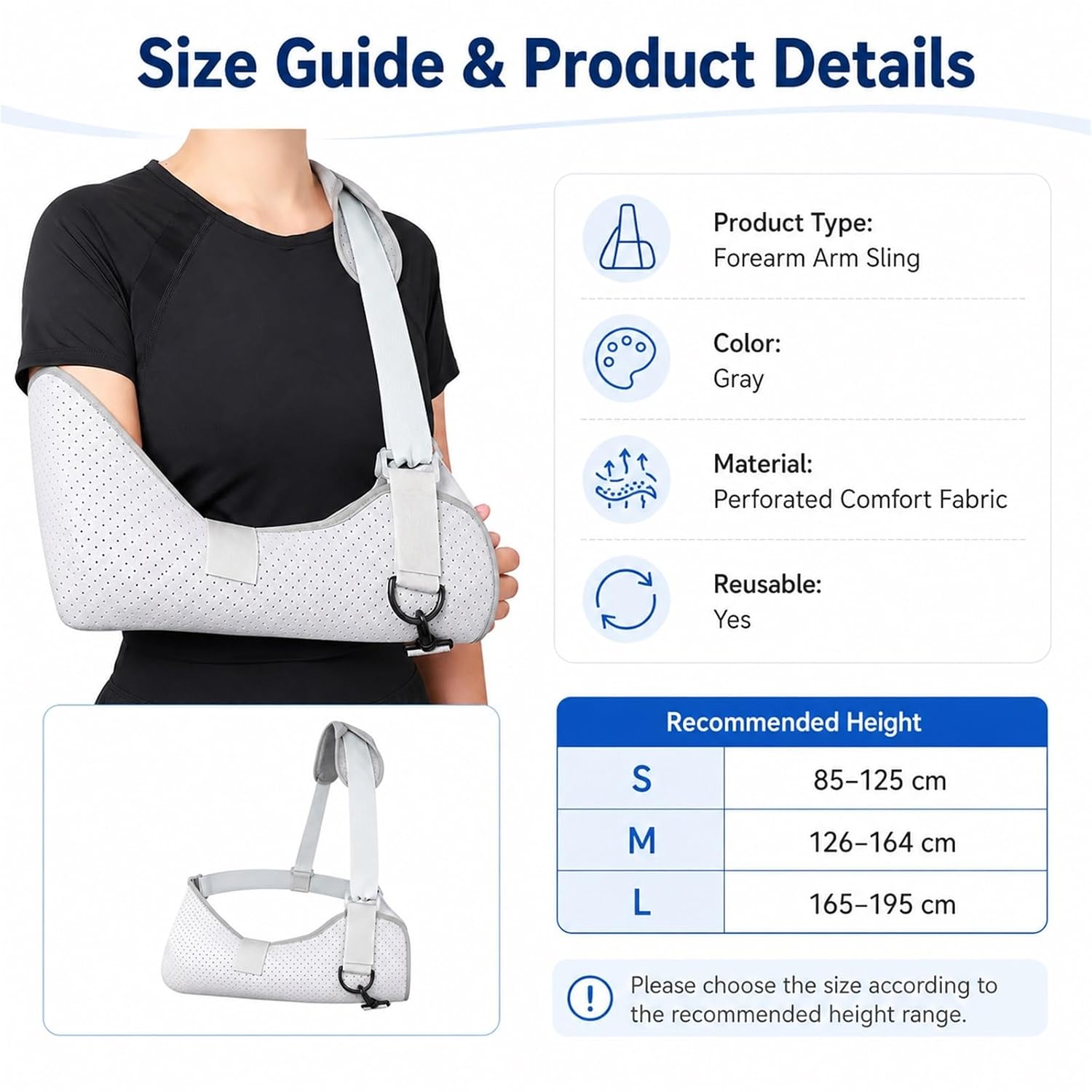 Fracture Protective Shoulder Brace Adjustable Universal Fit Forearm Sling For Children Wrist Elbow Forearm Support