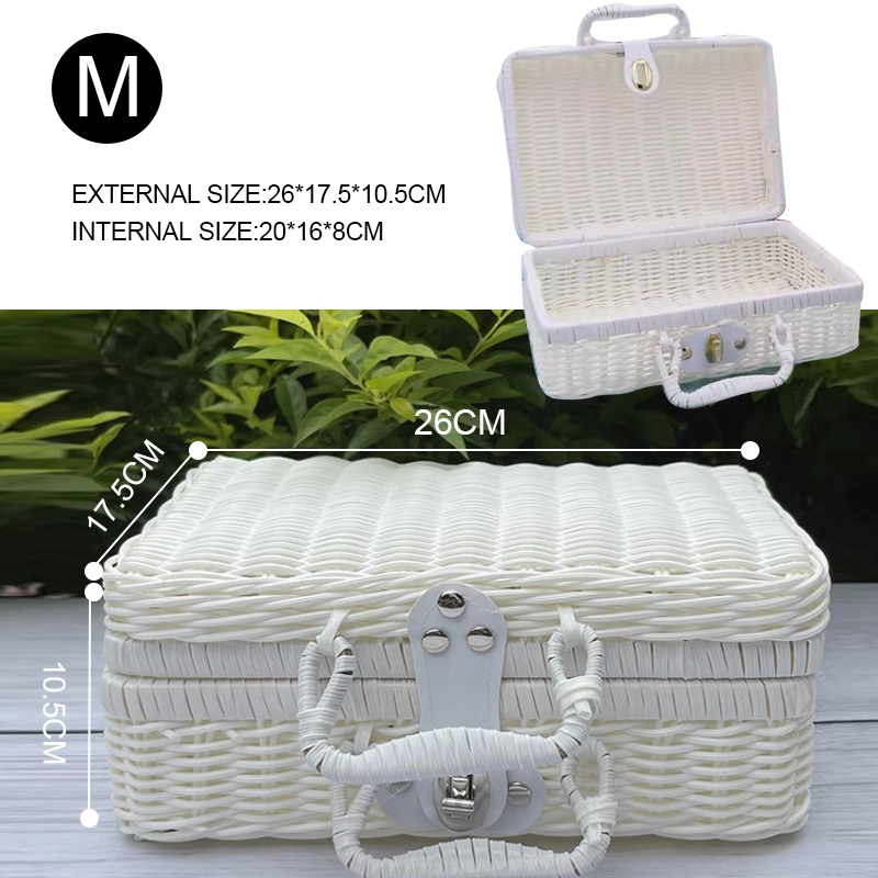 Gift Boxes For Presents With Lids Rattan Storage Box For Birthday Gift Packaging Pinic Storage