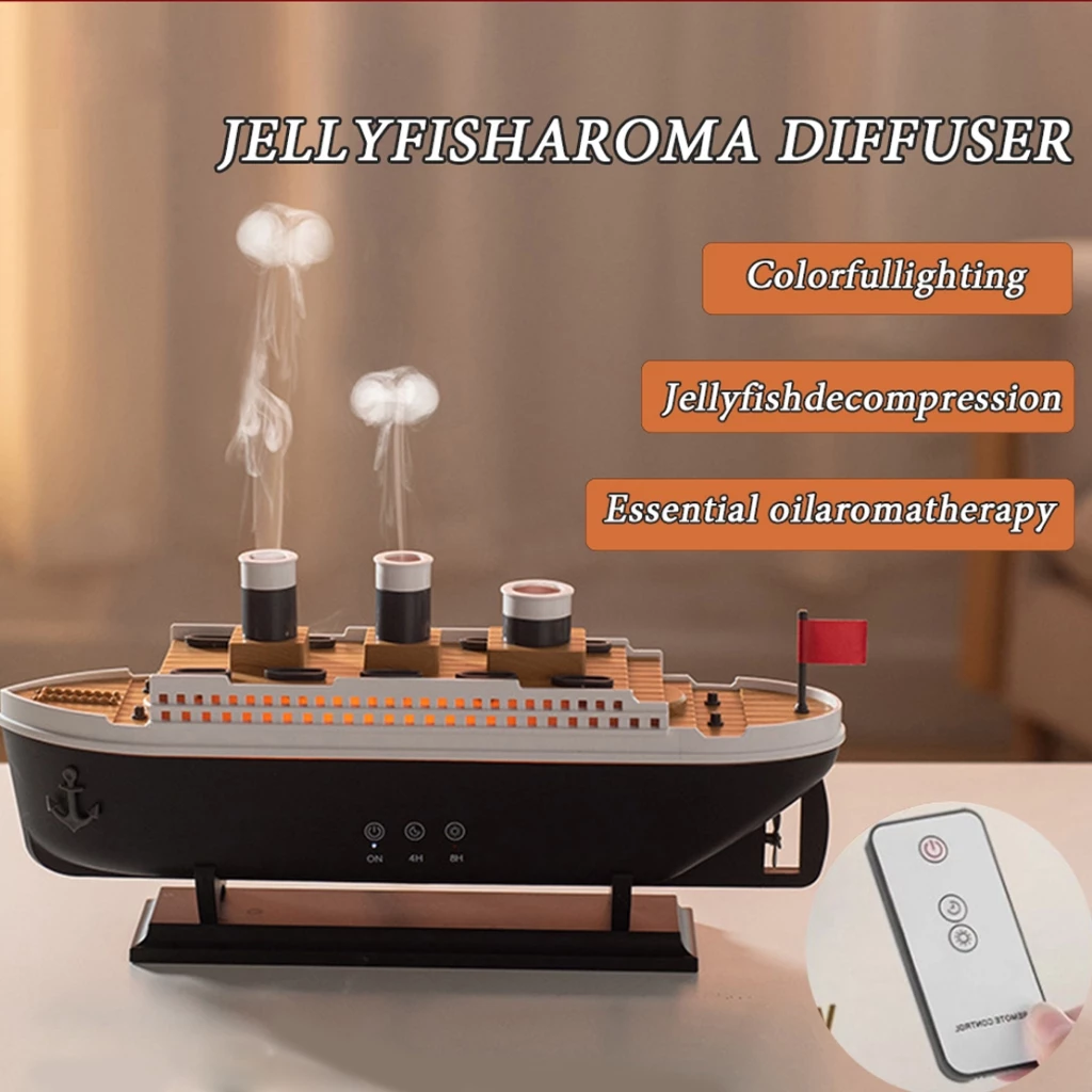 Titanic Air Humidifier Essential Oil Fragrance Diffuser Jellyfish Smoke Ring Spray Diffuser