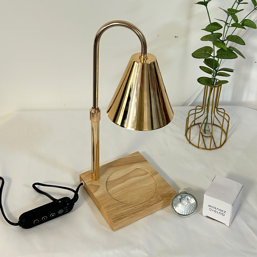 Candle Warmer Lamp Green with Timer Dimmer, Electric Candle Lamp Light Warmer Wax Heater With 2 Bulbs, Mom Christmas Birthday Gifts For Her Women, House Warming Gifts New Home