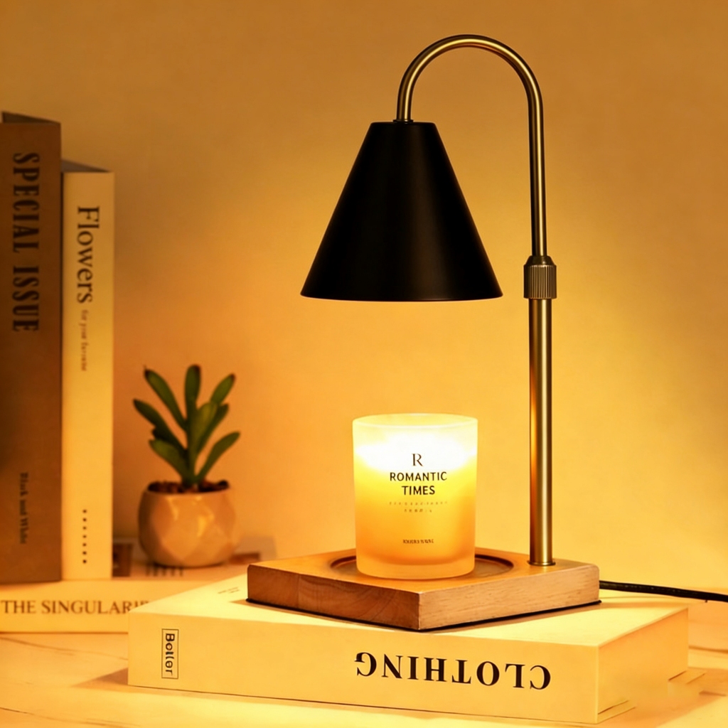 Candle Warmer Lamp Green with Timer Dimmer, Electric Candle Lamp Light Warmer Wax Heater With 2 Bulbs, Mom Christmas Birthday Gifts For Her Women, House Warming Gifts New Home