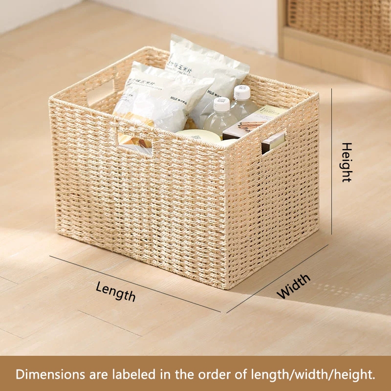 Foldable Wicker Storage Cubes Wicker Storage Baskets Rectangular Laundry Organizer Storage Baskets