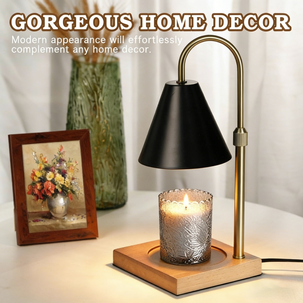 Candle Warmer Lamp Green with Timer Dimmer, Electric Candle Lamp Light Warmer Wax Heater With 2 Bulbs, Mom Christmas Birthday Gifts For Her Women, House Warming Gifts New Home