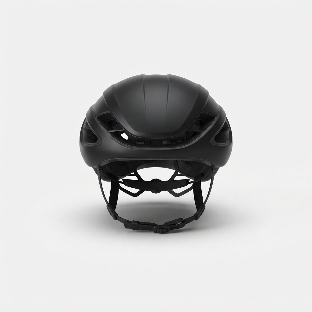 Black ventilated road cycling helmet