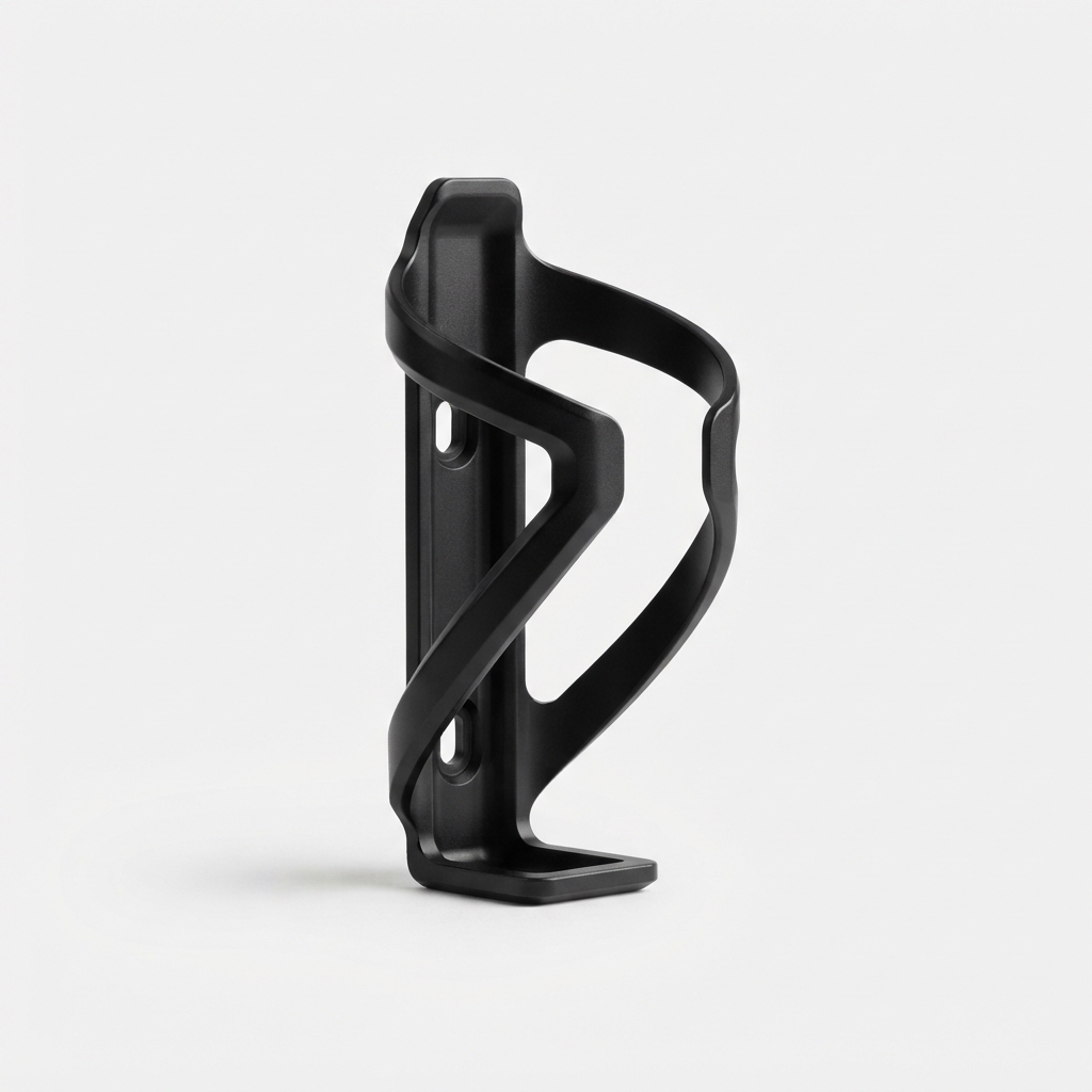 Black lightweight alloy bike bottle cage