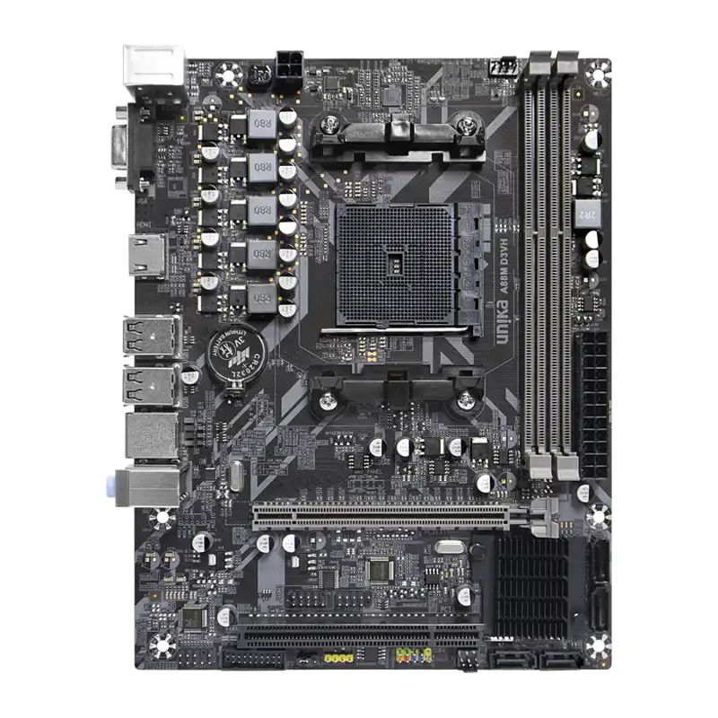micro-ATX AMD FM2+ motherboard with two DDR3 DIMM slots and one PCIe x16 slot