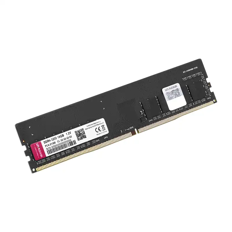 UNIKA DDR4 UN500 Series desktop memory module, front view showing the black label and gold contacts
