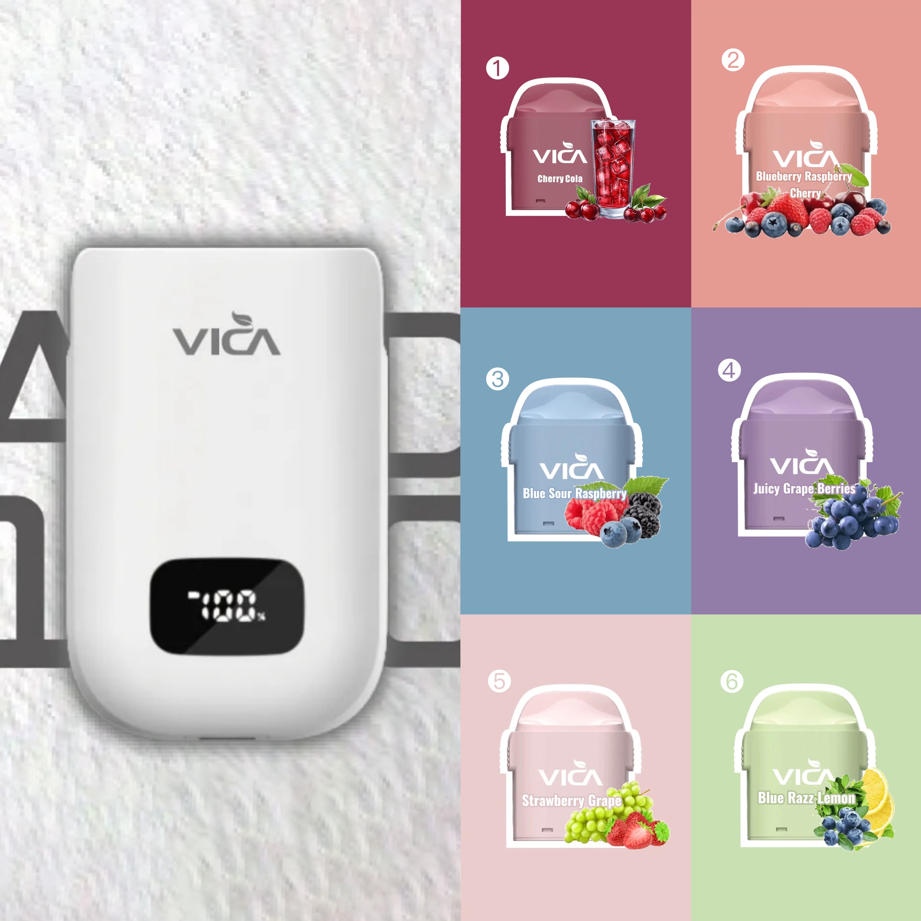 VICA AD10 Replaceable-Pod E-Cigarette �C 20,000 Puffs of Enduring Performance | 6 Selected Flavors