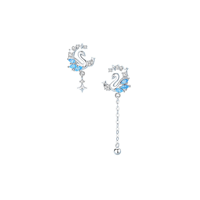  S925 NEW multiple styles Stud 15mm 2.2 g Star and Moon zircon Earrings For women gift