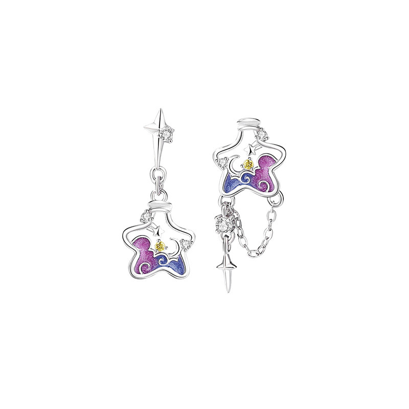  S925 NEW multiple styles Stud 15mm 2.2 g Star and Moon zircon Earrings For women gift