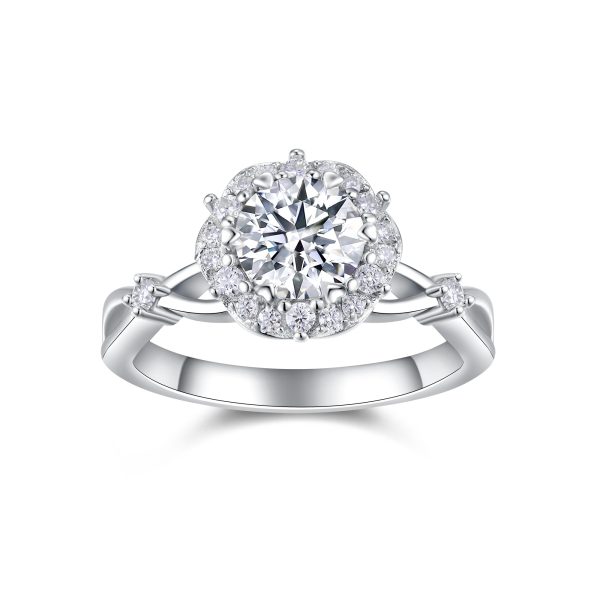 S925 Silver 1-carat Niche daily style zircon Ring 