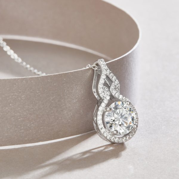 S925 Silver Curve Corridor Pendant Necklace Set