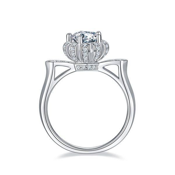 S925 Silver 1-carat crown zircon Ring 
