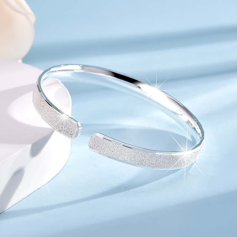 S990 20g Solid Open Starry Silver Star Bracelet