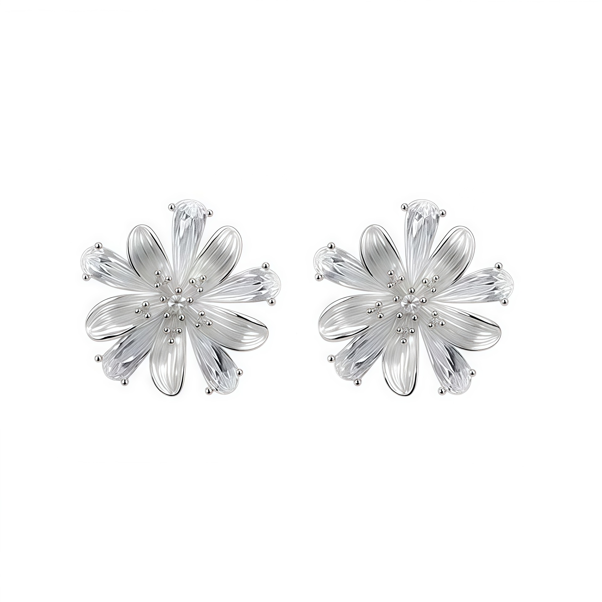 S925 multiple styles Stud 15mm 1.5 g Flower design zircon Earrings  