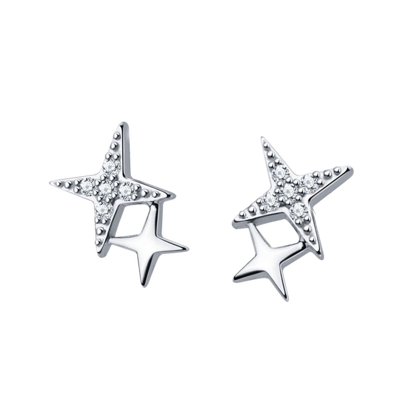 S999 multiple styles Stud 14mm 0.5 g Geometric Design zircon Earrings  