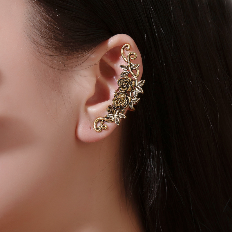 Alloy Material multiple styles 1 pair of Zircon Exaggerated animal designs without ear holes ear clips ear hooks