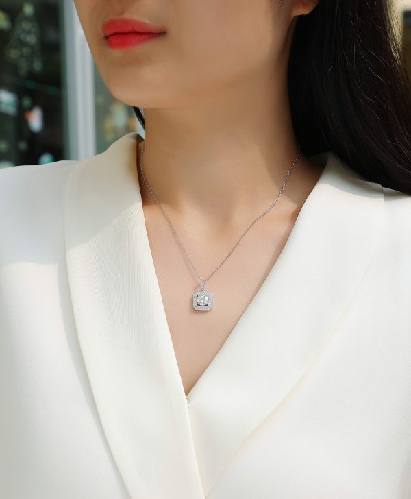 S925 Women Sugar Diamond Pendant Necklace Set